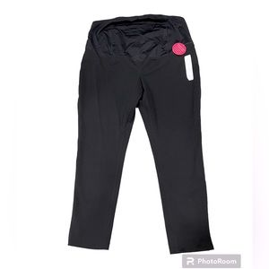 NWT Isabel Maternity Black Skinny Crossover Panel Pants Size 16
